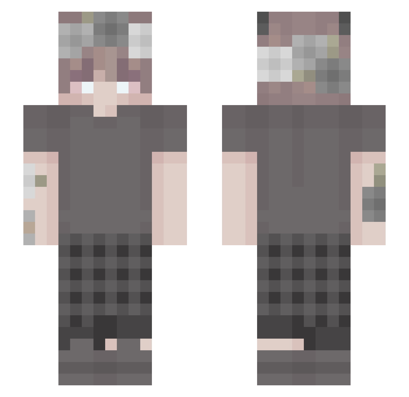 V_VnomeDV_V Minecraft skin, front and back view