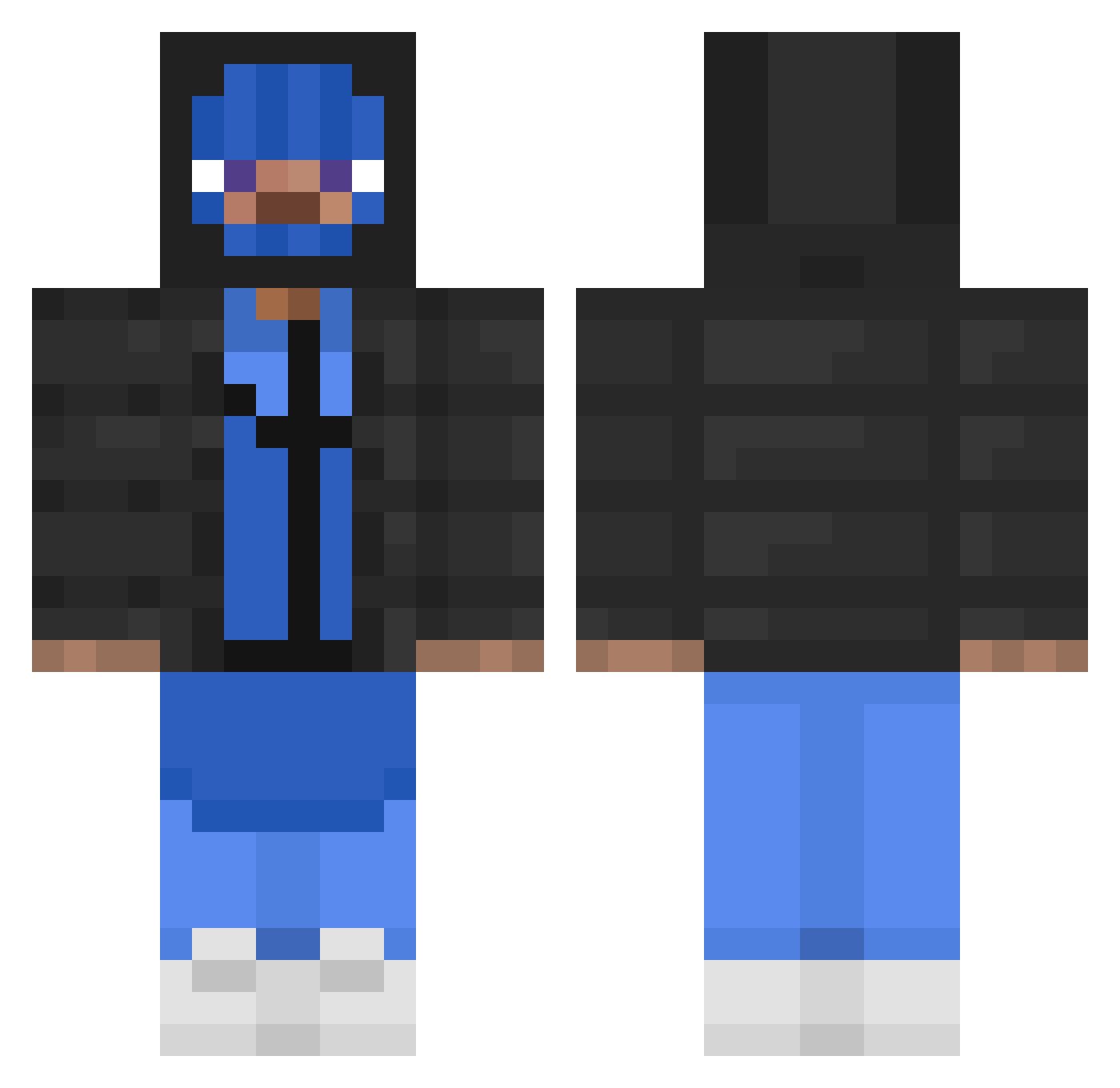 voezfix Minecraft skin, front and back view