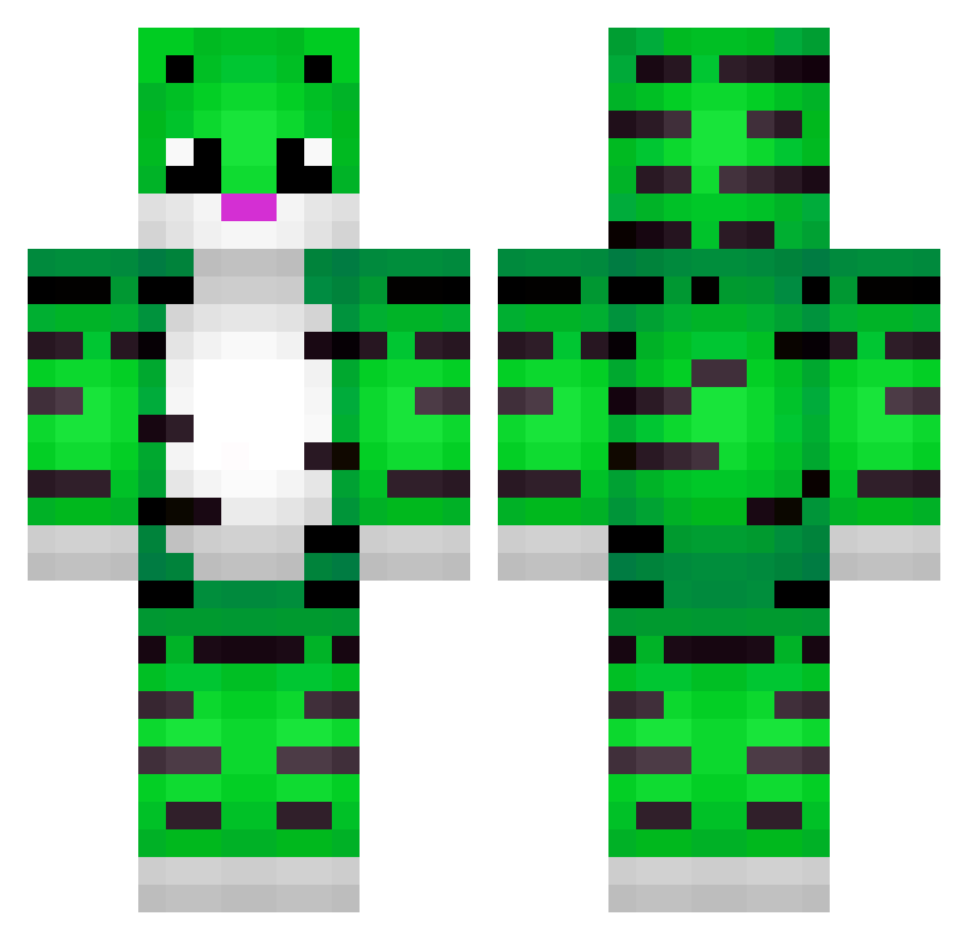 HappyHannah Minecraft skin, front and back view