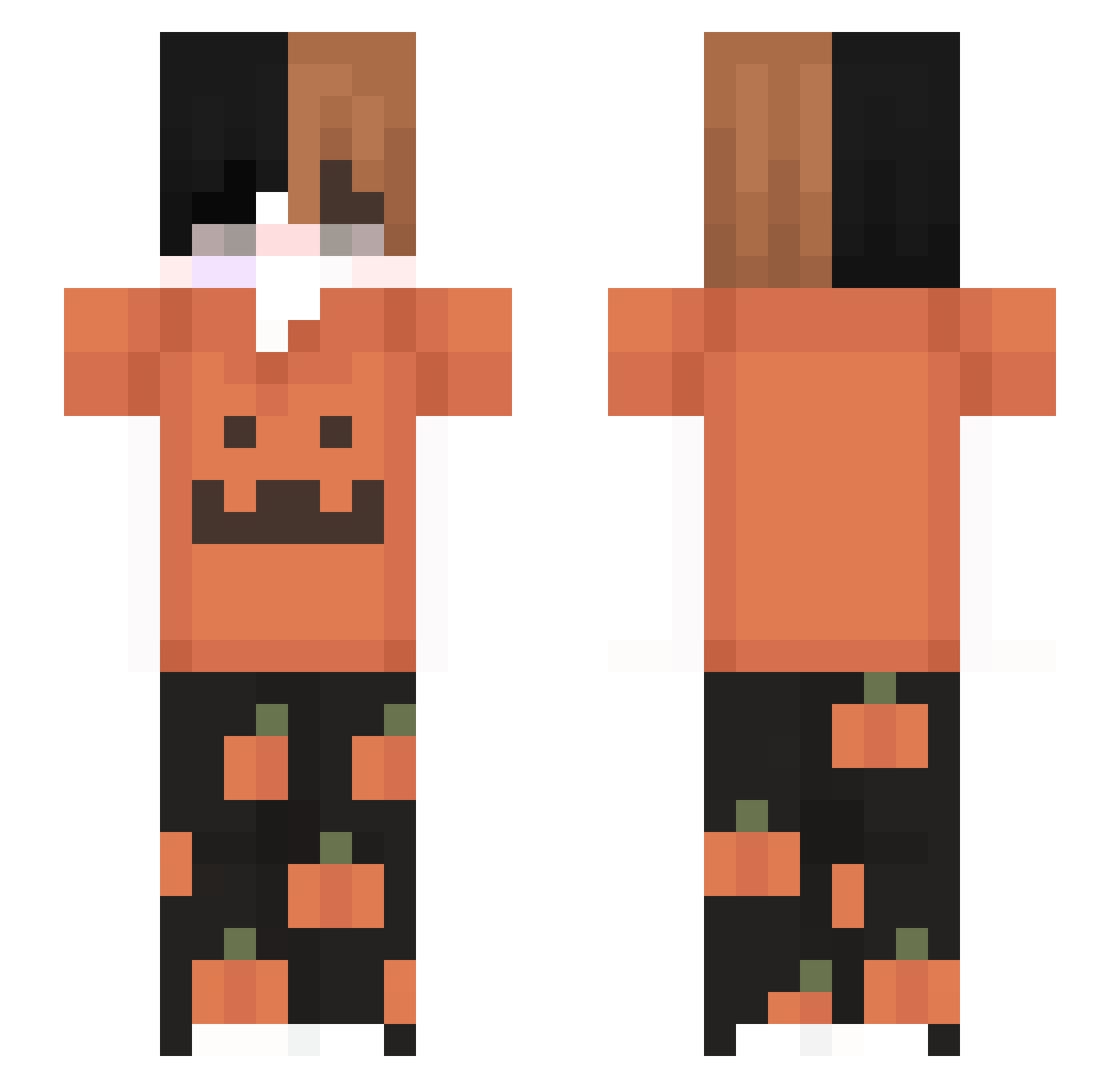 XQuoar Minecraft skin, front and back view