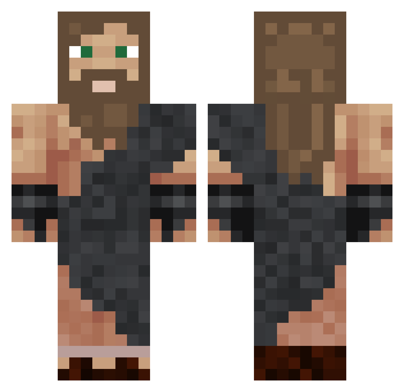 TommoDoesAll Minecraft skin, front and back view
