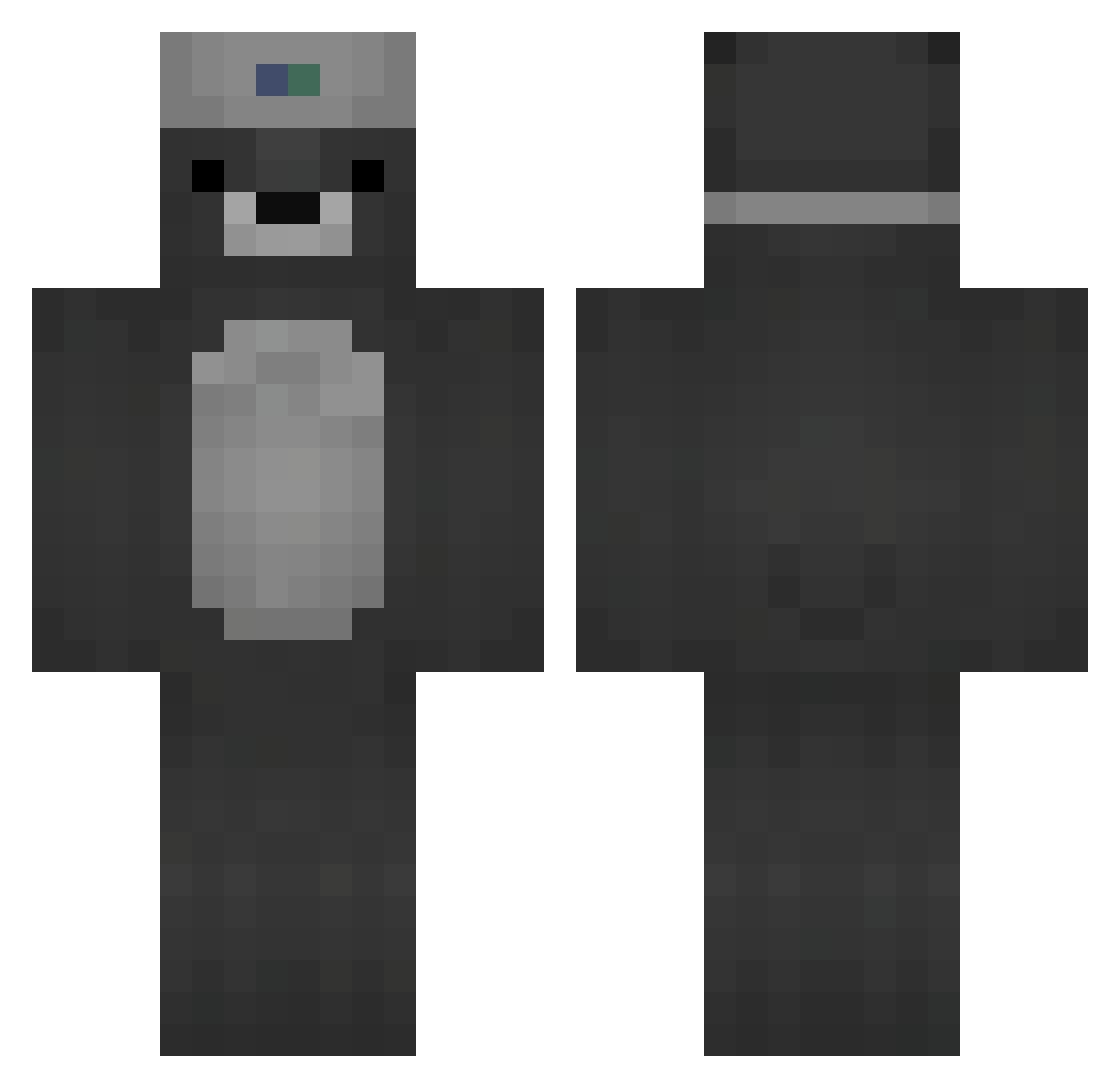 restrictd Minecraft skin, front and back view