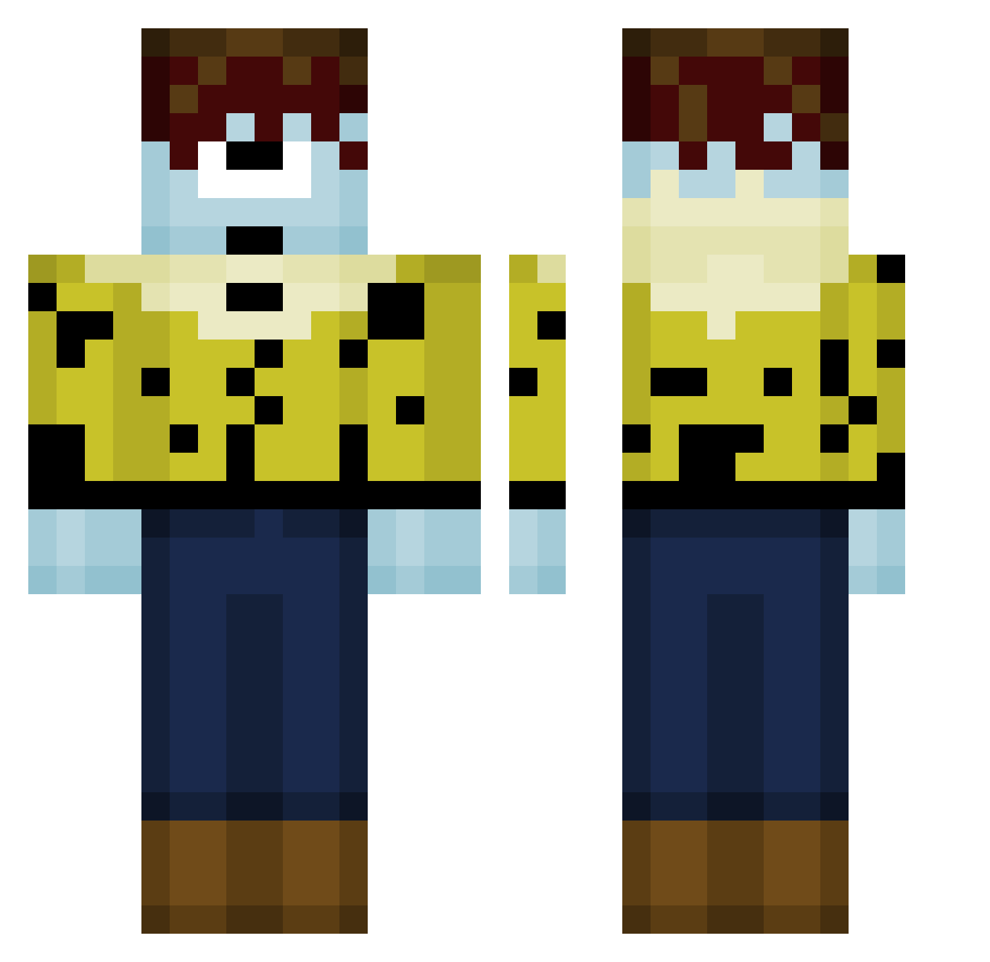 KIWIDOBHERE Minecraft skin, front and back view