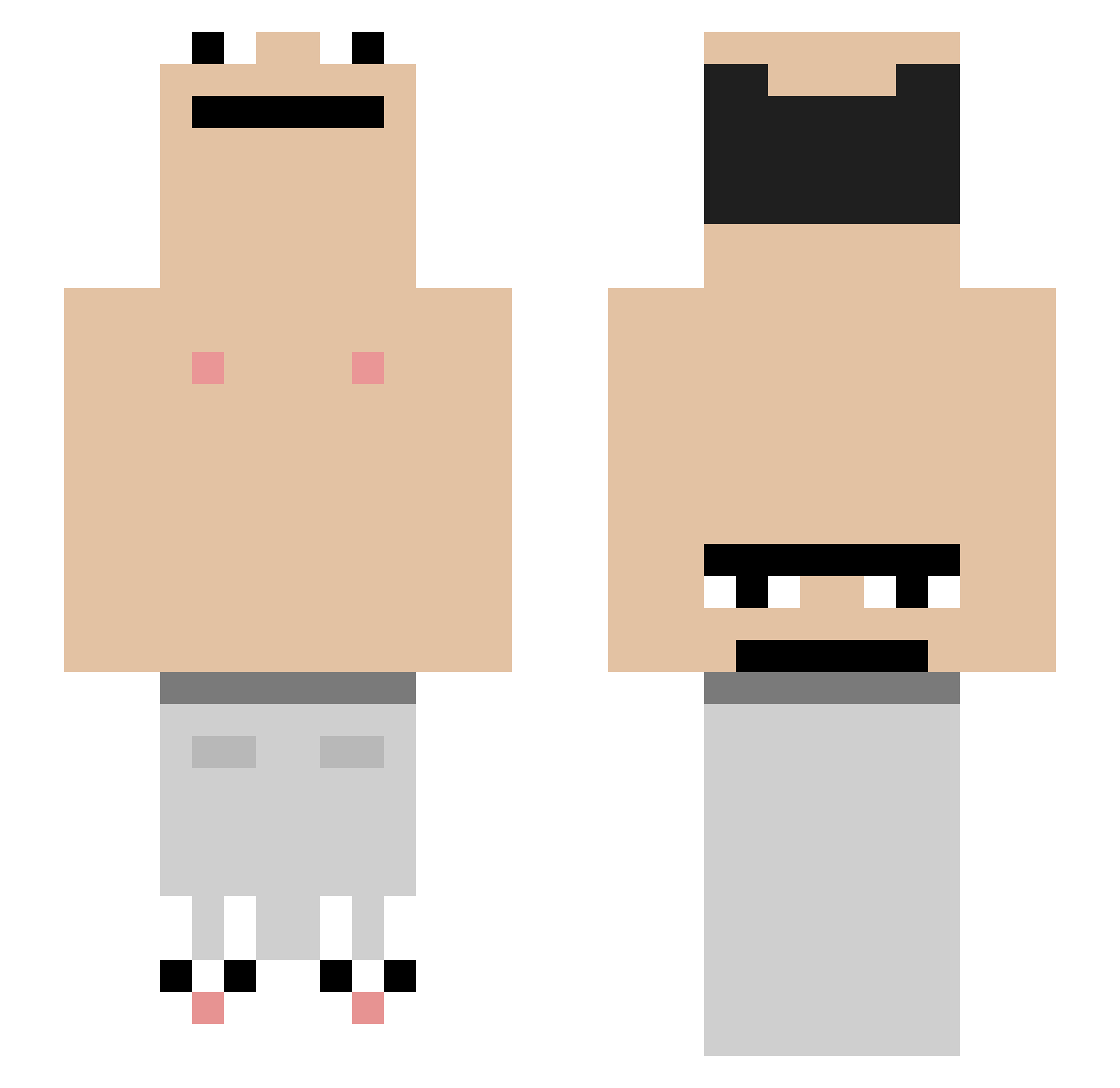 Crazyhungry Minecraft skin, front and back view
