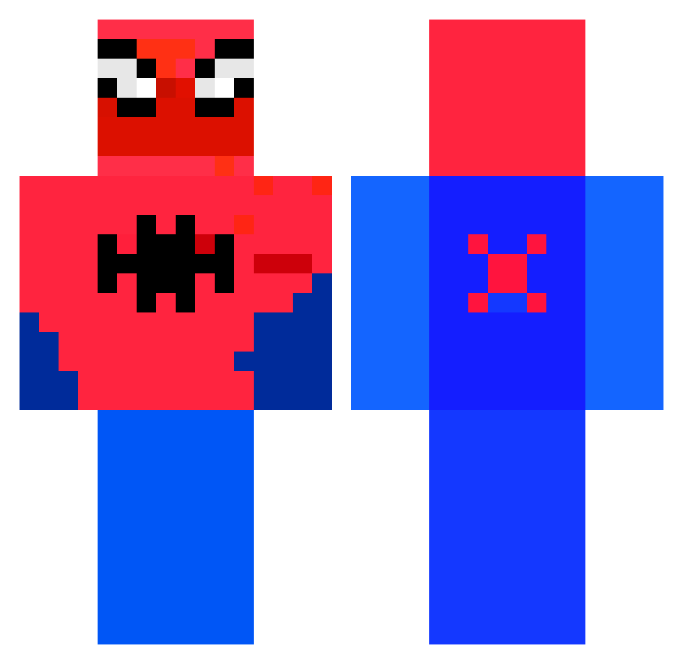 jakaemer Minecraft skin, front and back view