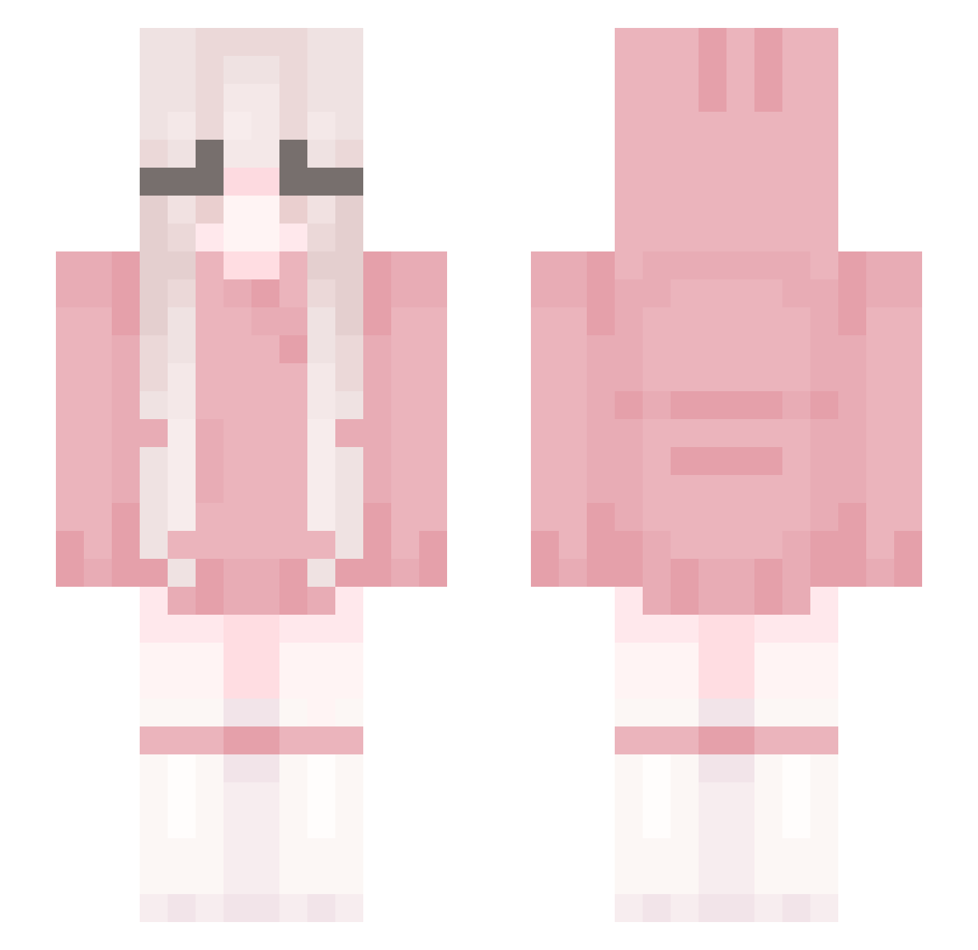 roozeen Minecraft skin, front and back view