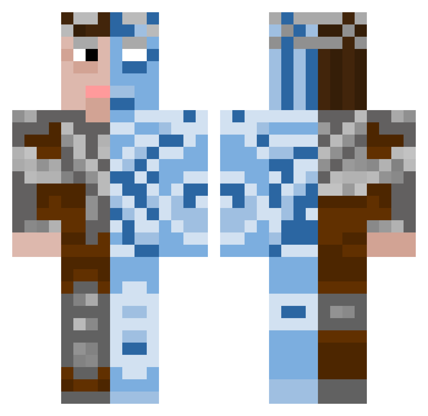 computes Minecraft skin, front and back view