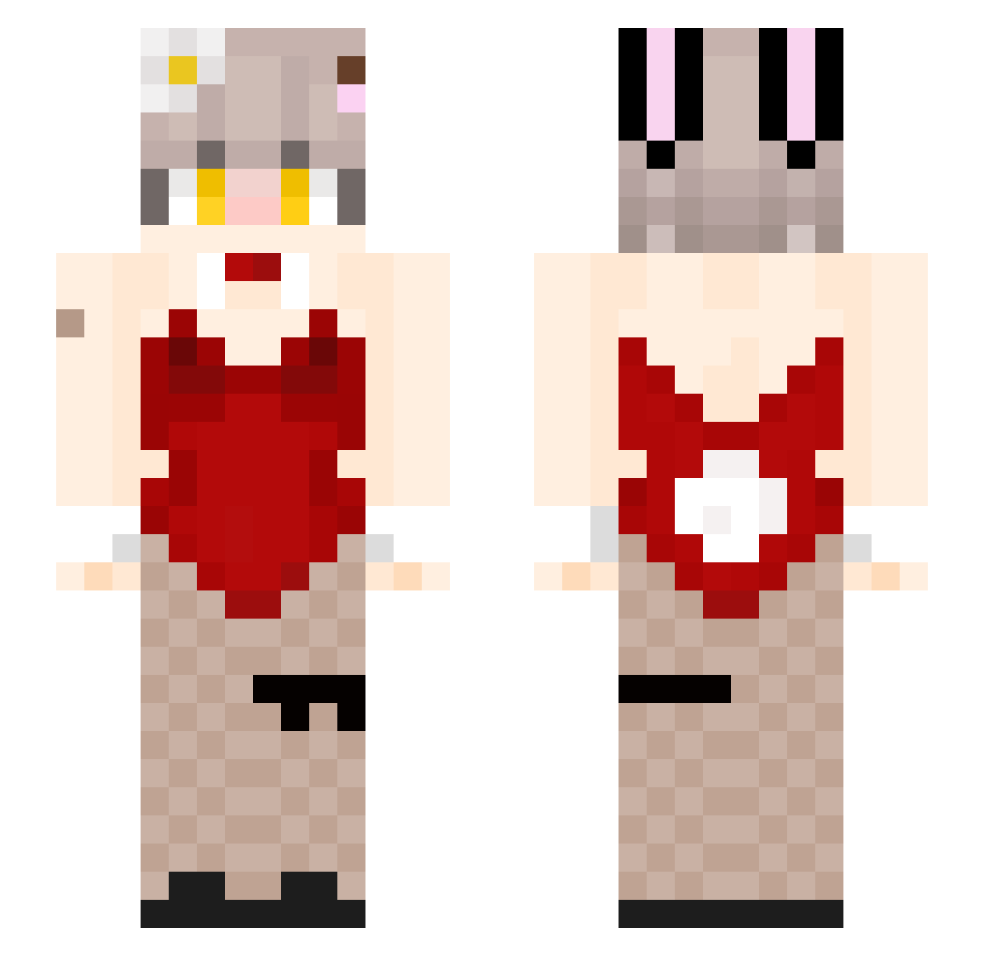 hypechimege Minecraft skin, front and back view
