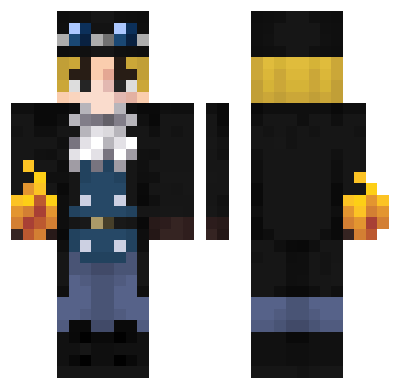 QEPD666 Minecraft skin, front and back view