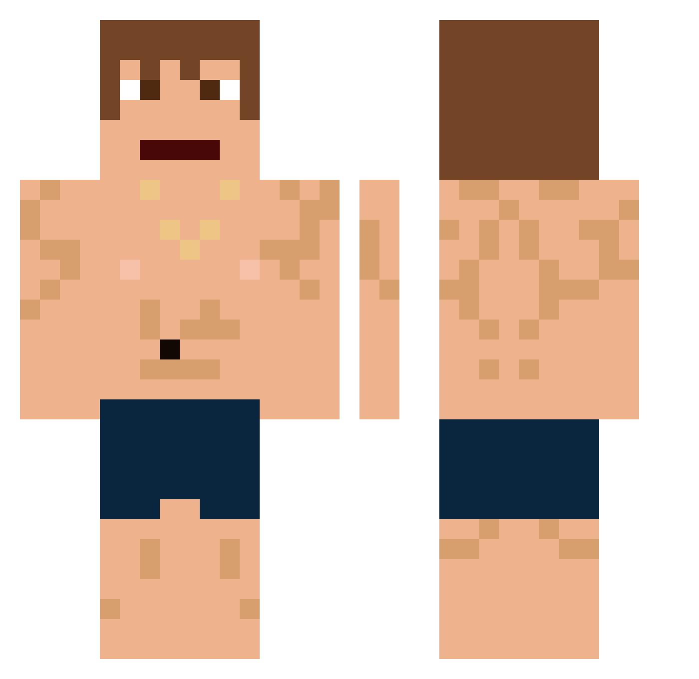 Lolopiz Minecraft skin, front and back view