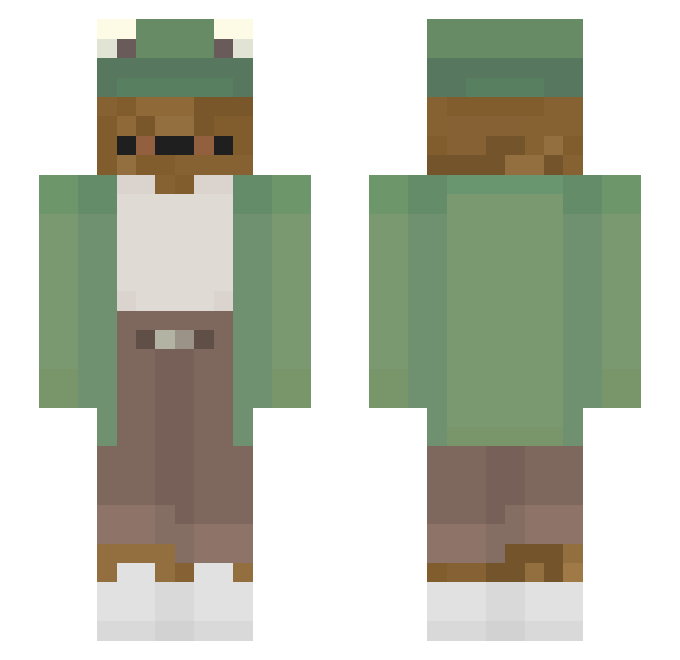 stinkingfrog Minecraft skin, front and back view
