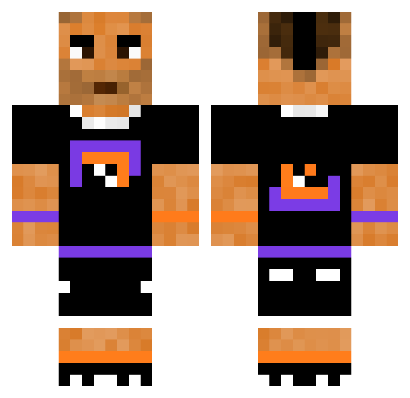 Octoped Minecraft skin, front and back view