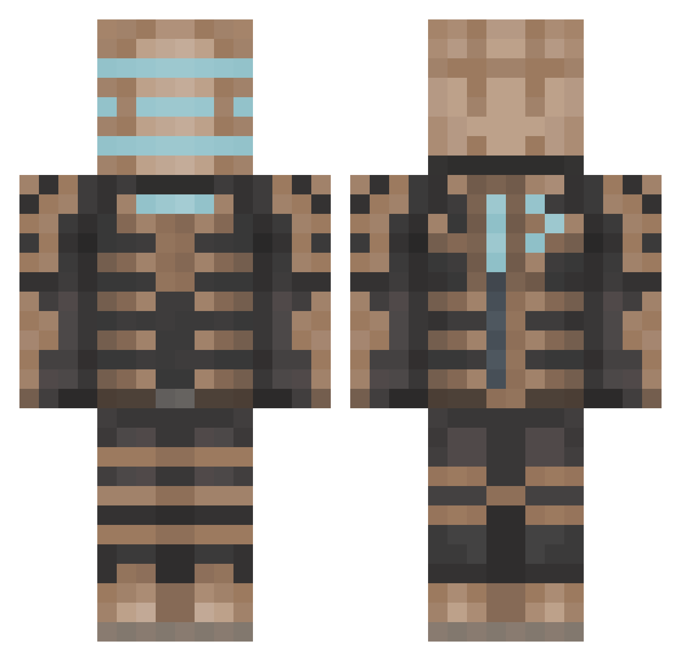 gelechid Minecraft skin, front and back view