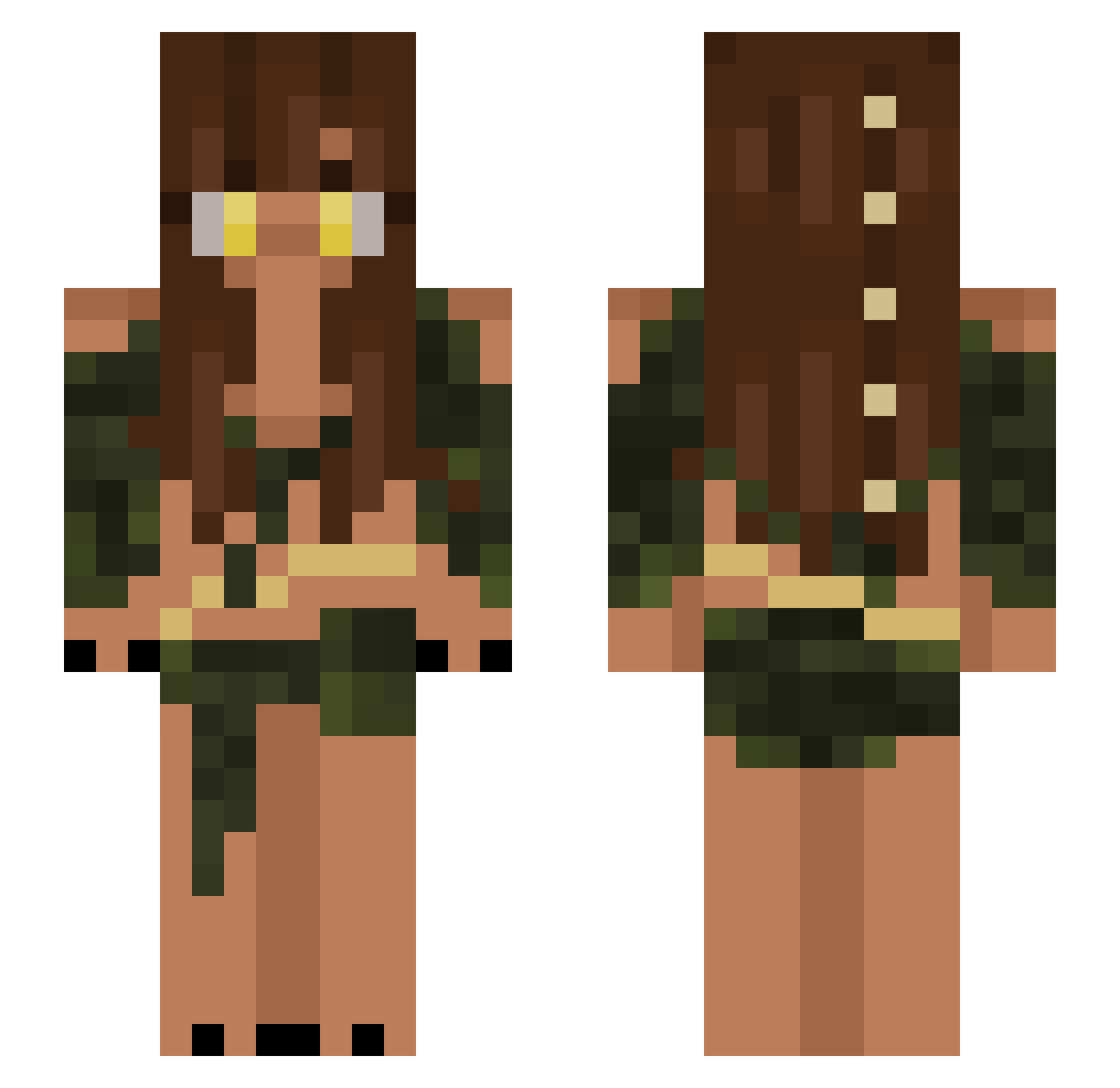 Tayinky Minecraft skin, front and back view