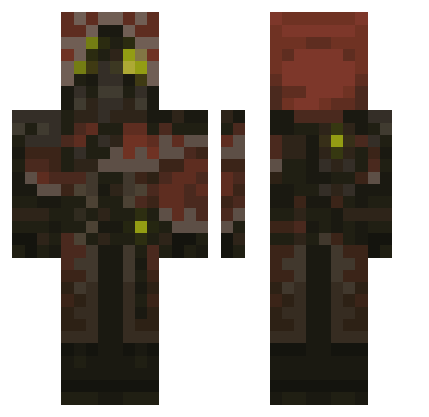 EdibleMossVA Minecraft skin, front and back view
