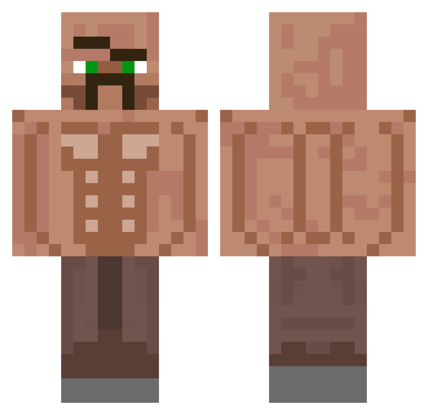 flamewheels Minecraft skin, front and back view
