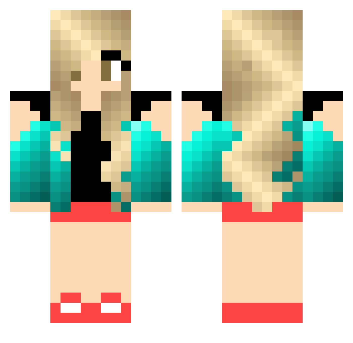 Slokina Minecraft skin, front and back view