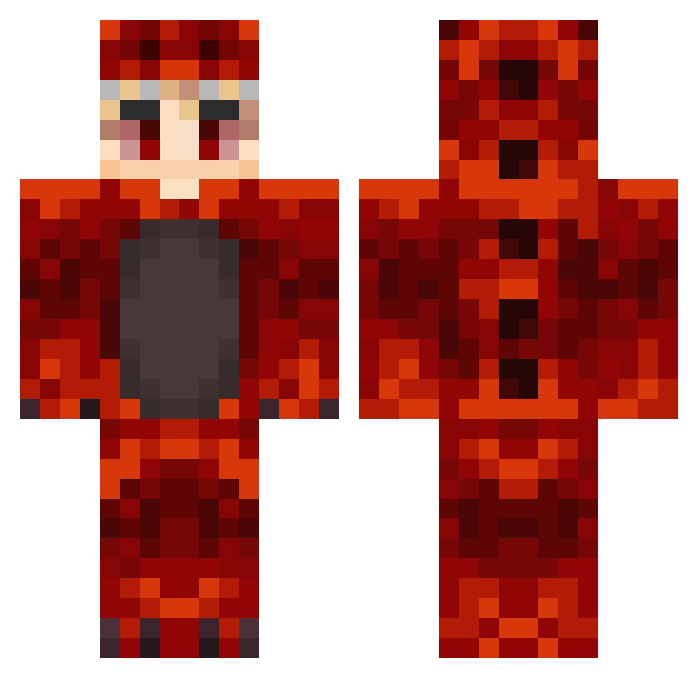 _9A6 Minecraft skin, front and back view