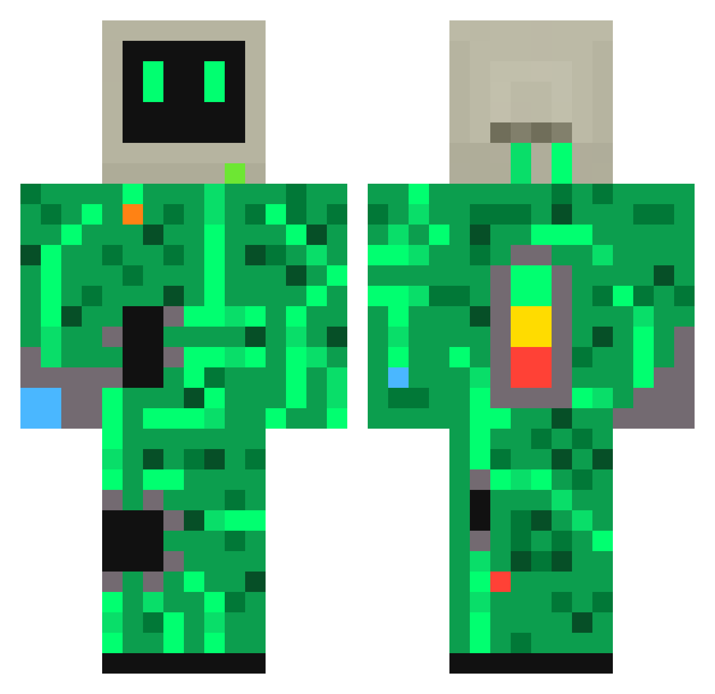 MikeyBoy0 Minecraft skin, front and back view