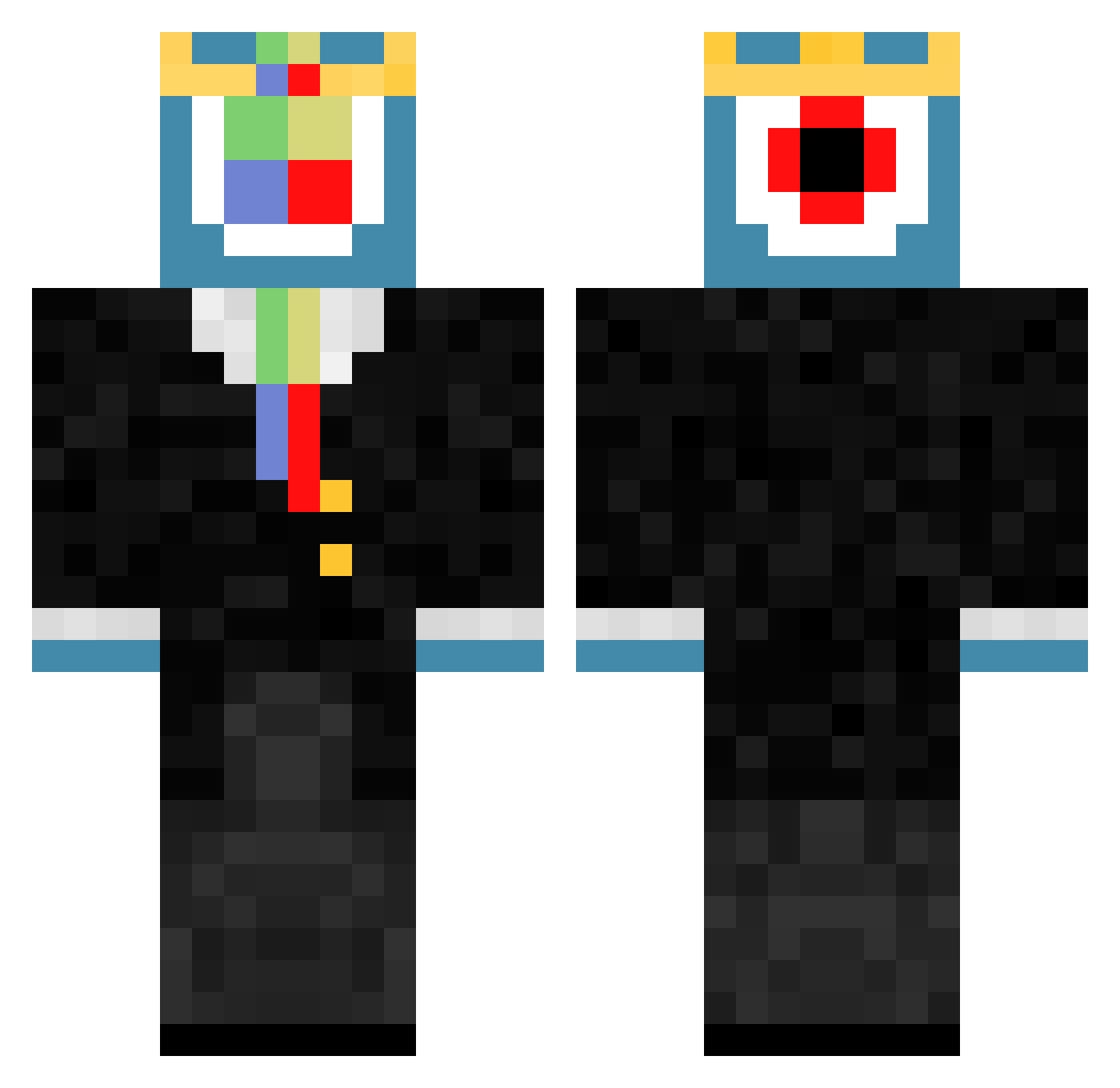 RedKiko Minecraft skin, front and back view