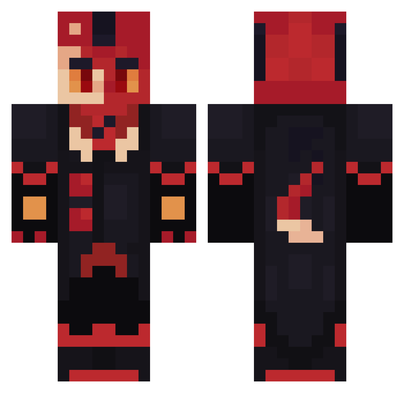 YagoVg Minecraft skin, front and back view