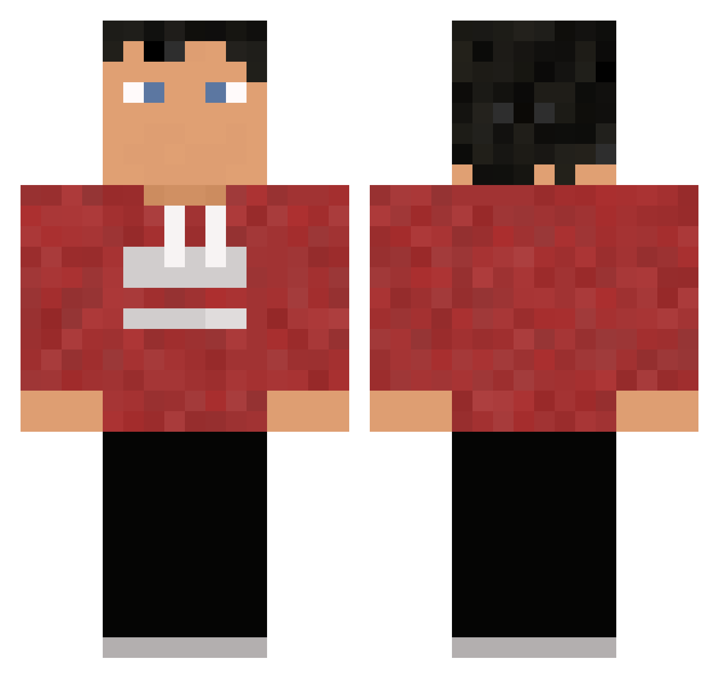 Puddler Minecraft skin, front and back view
