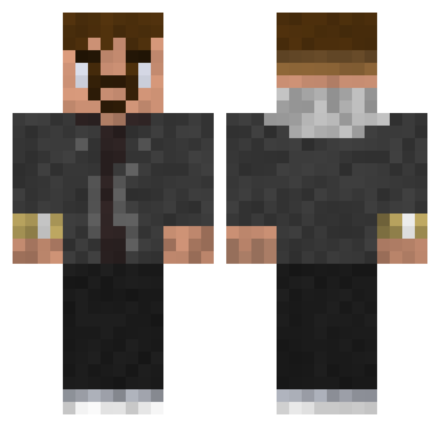 Luigi_LPG Minecraft skin, front and back view