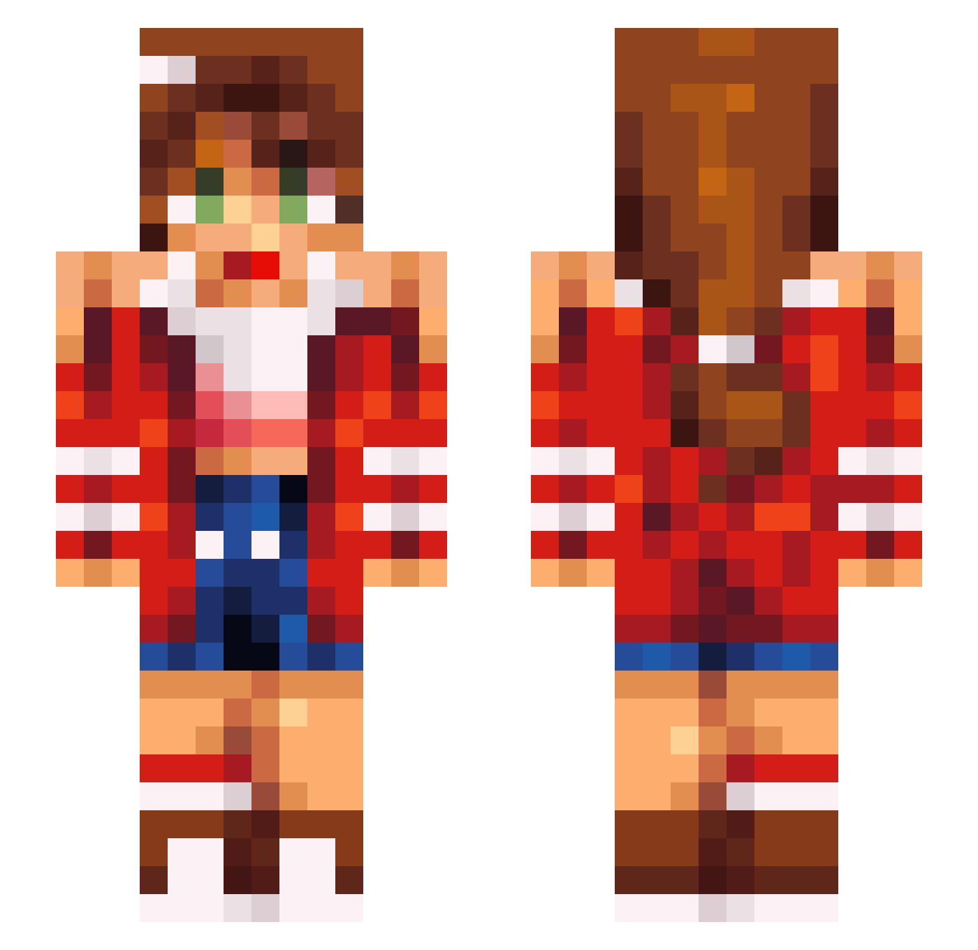 Wieczor Minecraft skin, front and back view