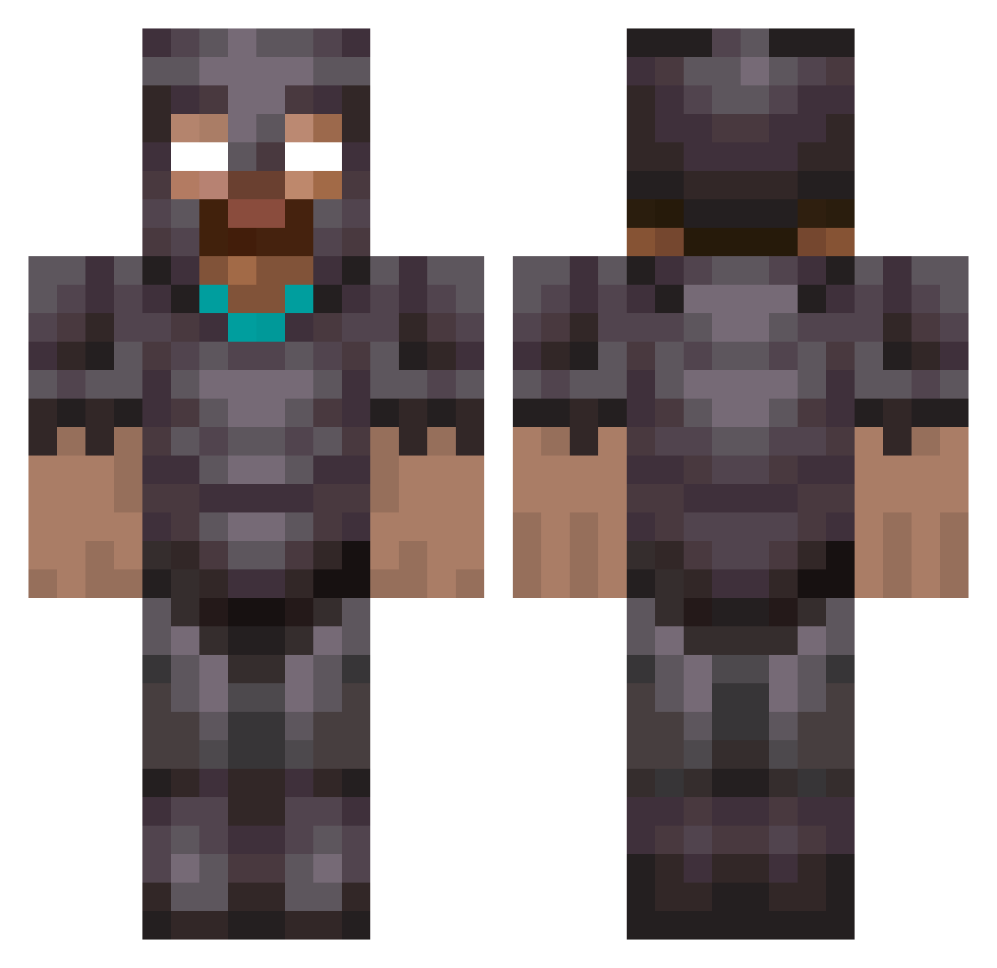 Lil_Mabu Minecraft skin, front and back view
