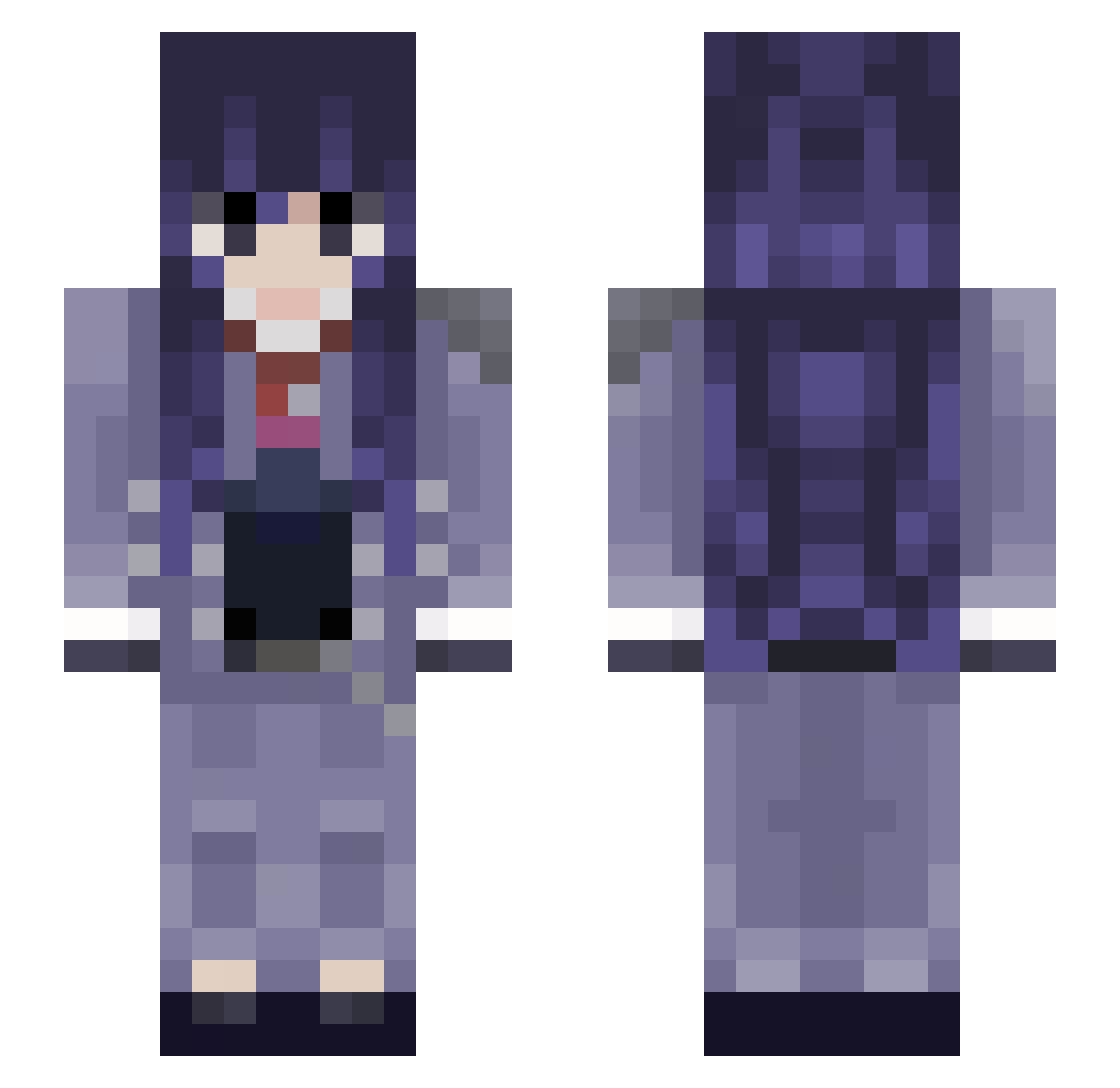 SlightlyExpanded Minecraft skin, front and back view
