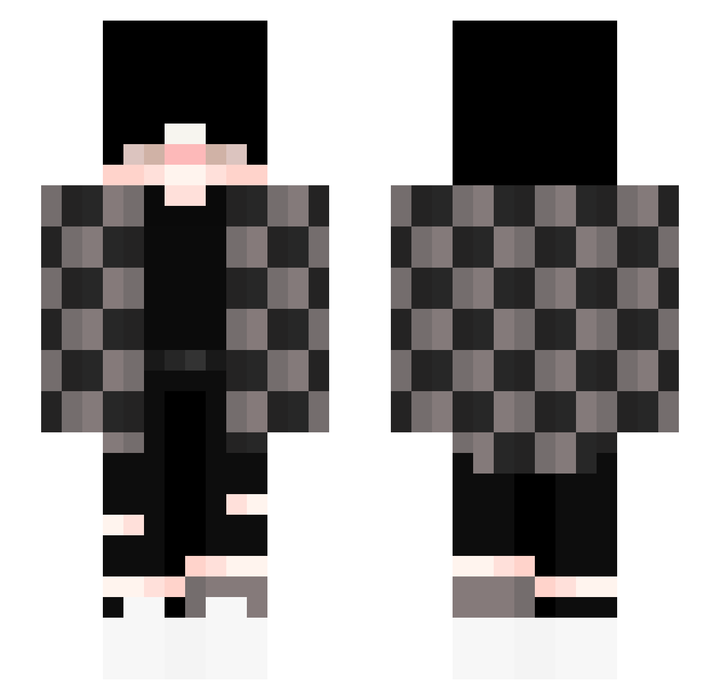Senpai_Brando Minecraft skin, front and back view