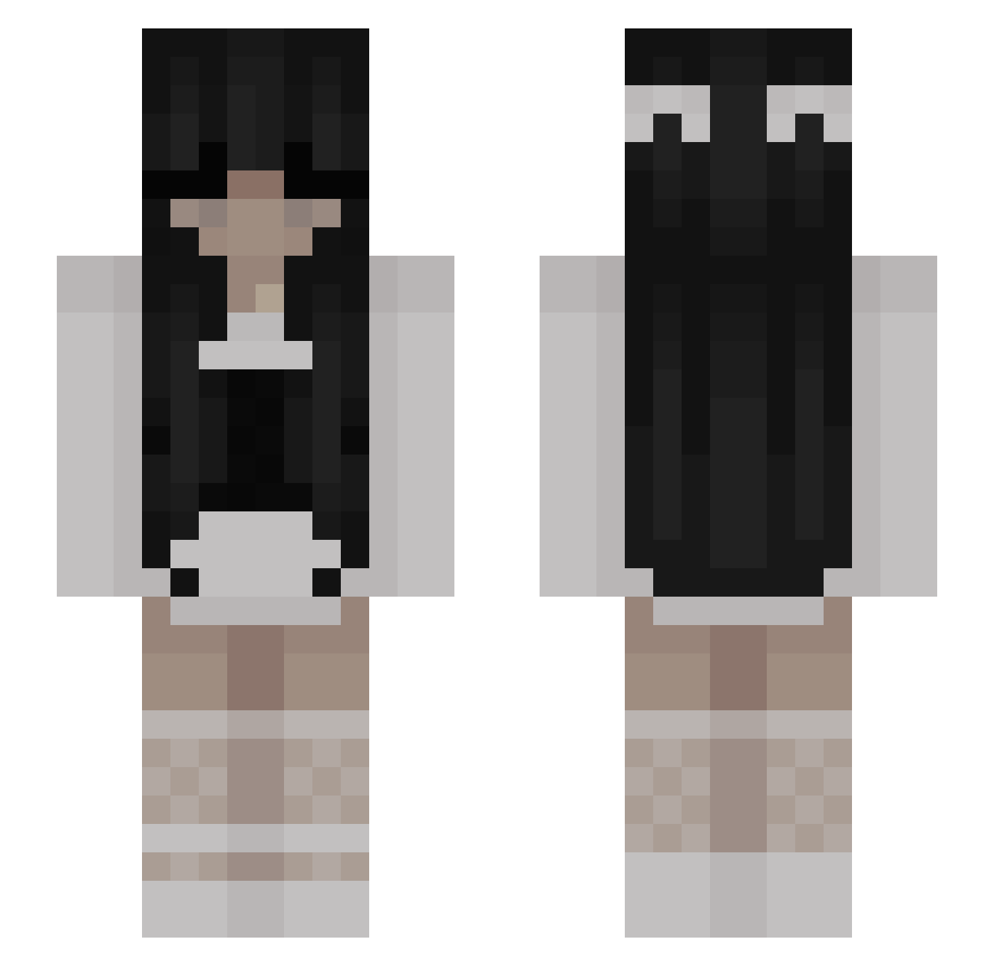 Selica Minecraft skin, front and back view