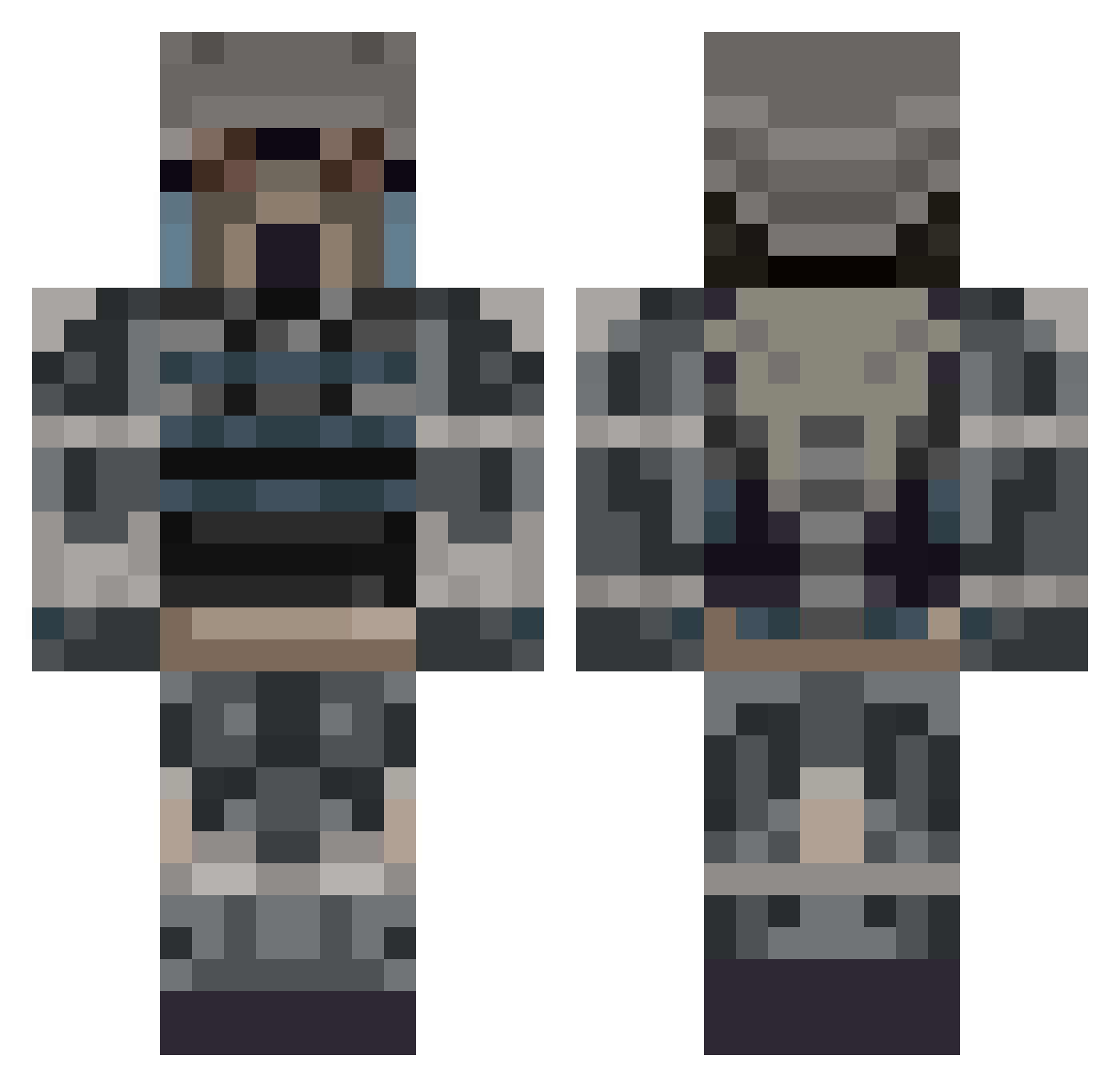 Hotdog2314 Minecraft skin, front and back view