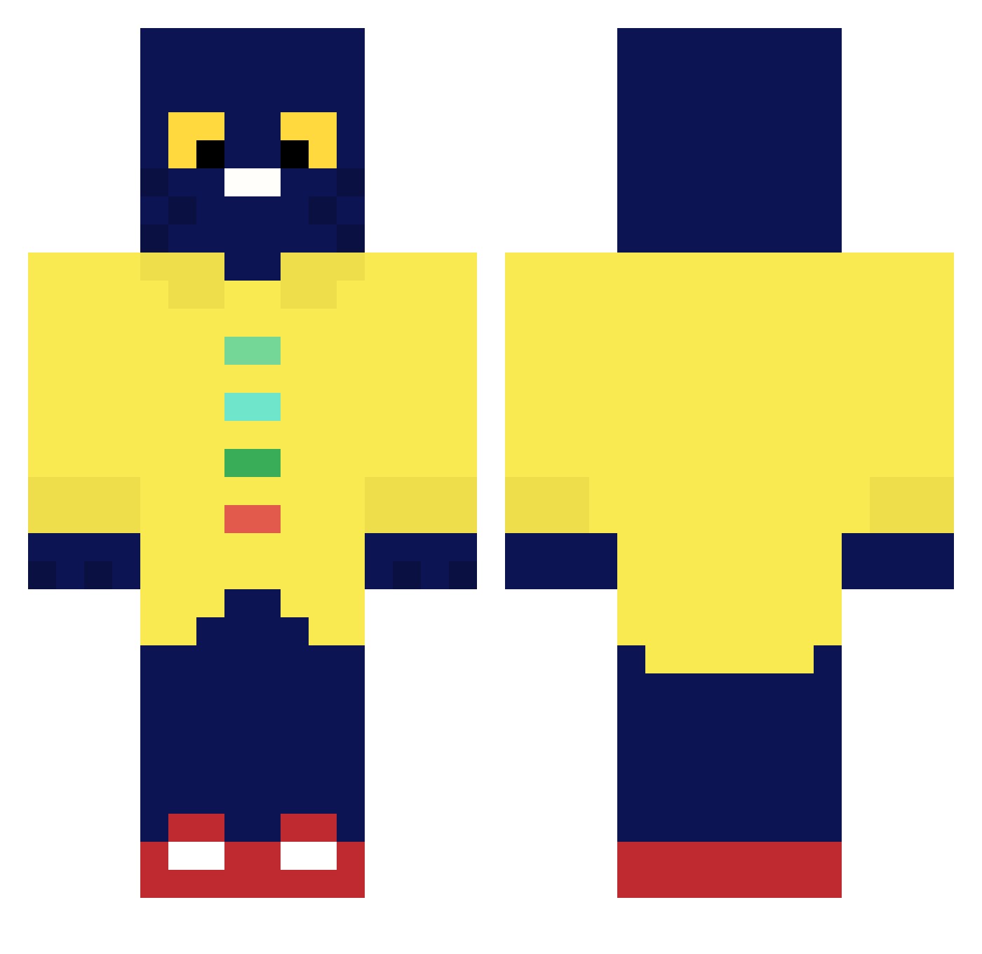 CallMeWyzo Minecraft skin, front and back view