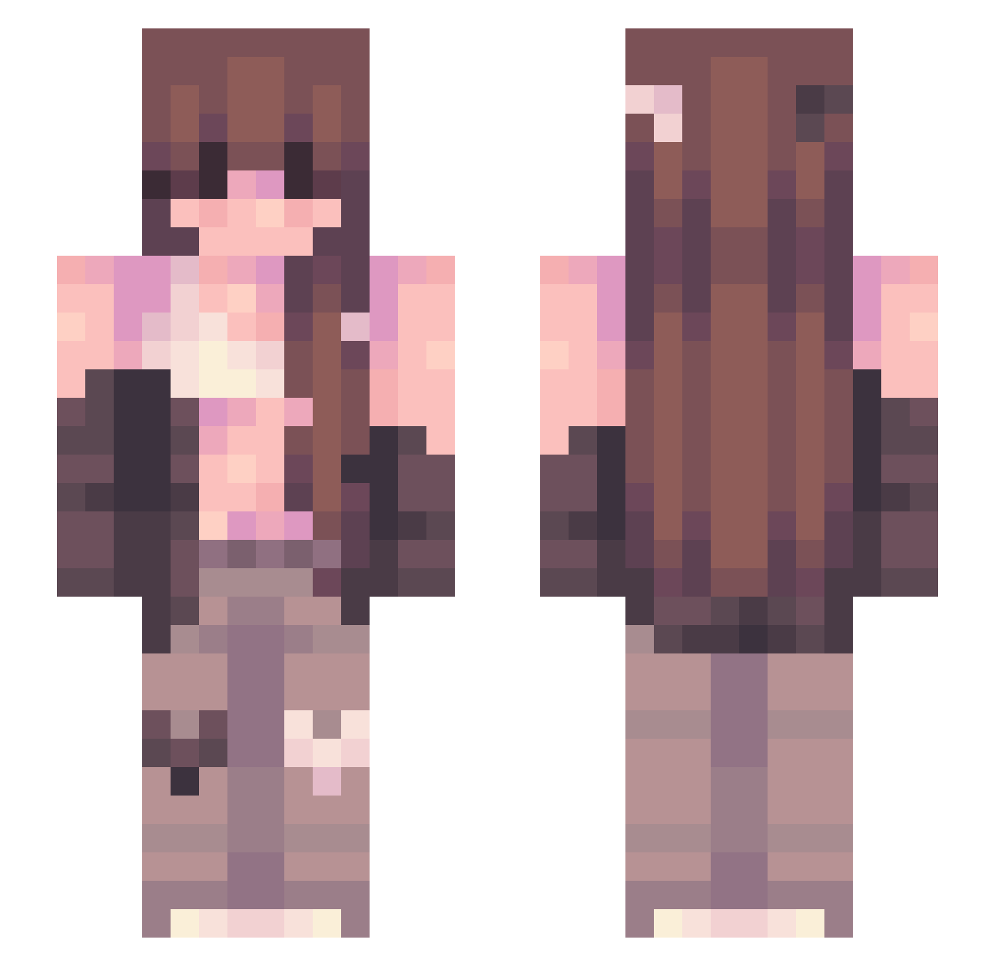Cussingfied8 Minecraft skin, front and back view