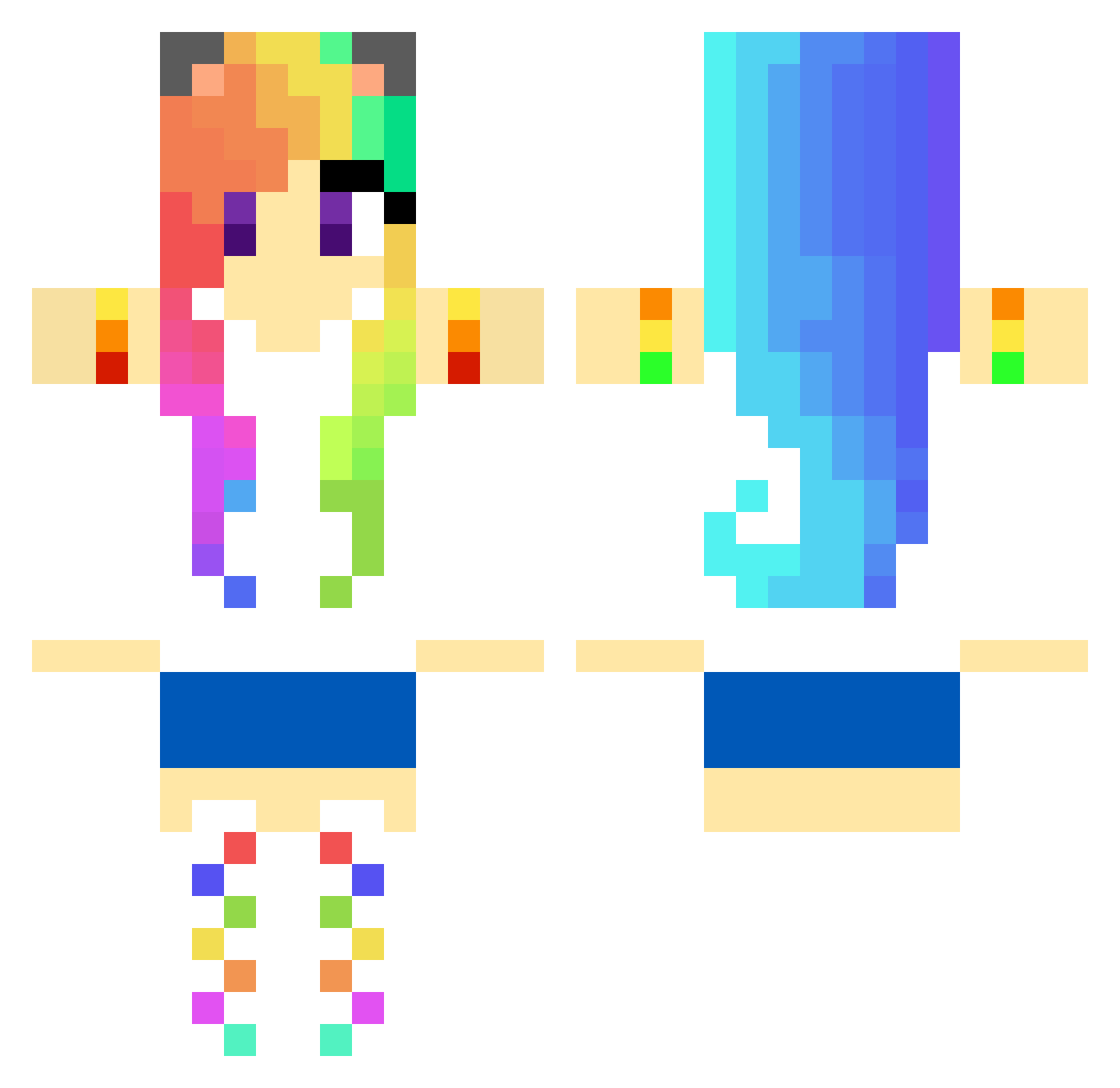payfine Minecraft skin, front and back view