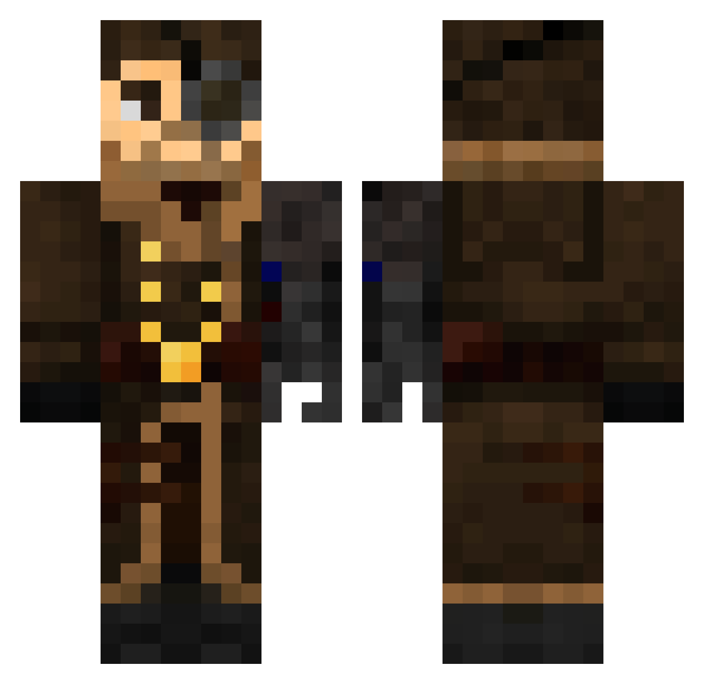 Yukio_Sk Minecraft skin, front and back view
