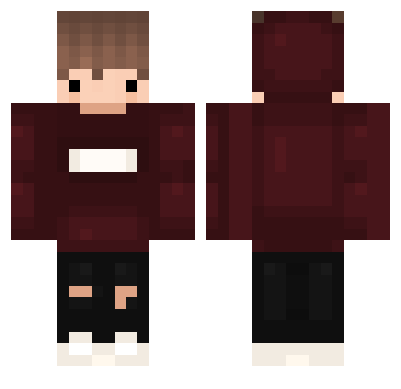 unlegituqit Minecraft skin, front and back view