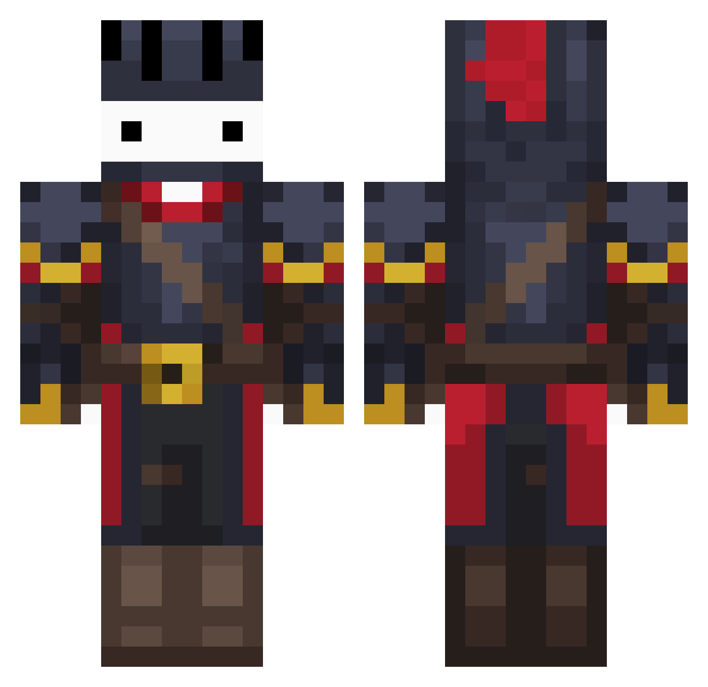saske26 Minecraft skin, front and back view