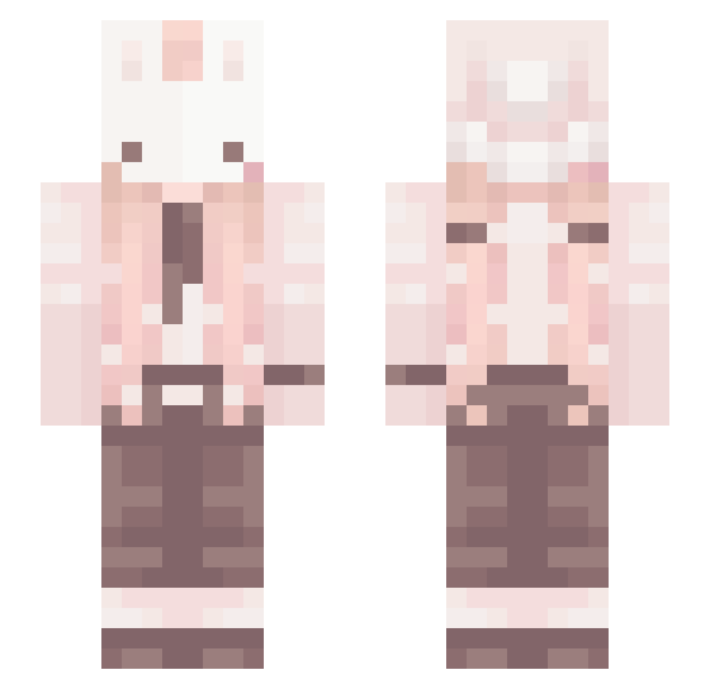AMessCalledJess Minecraft skin, front and back view