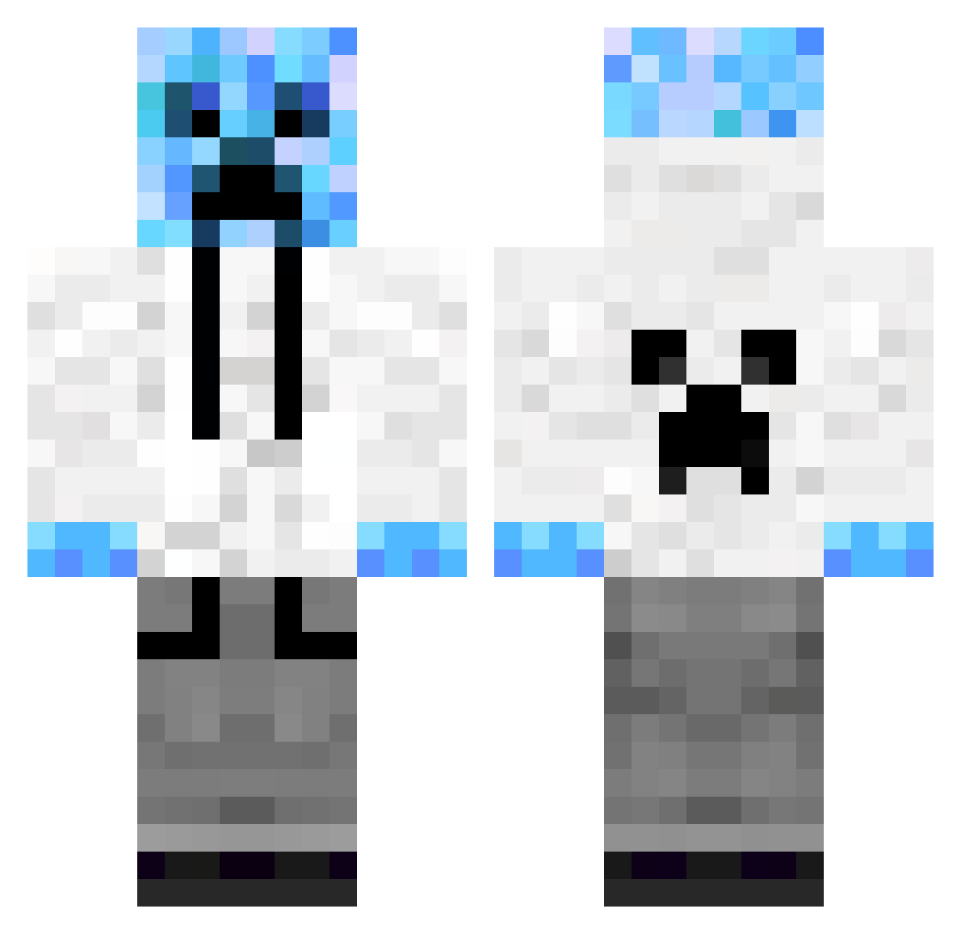 Zorglub504 Minecraft skin, front and back view