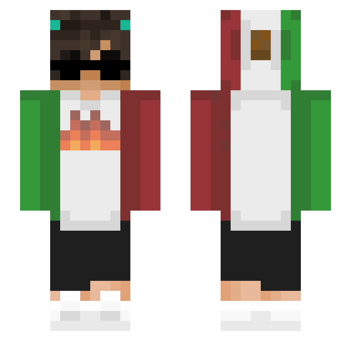 TheImAxel Minecraft skin, front and back view