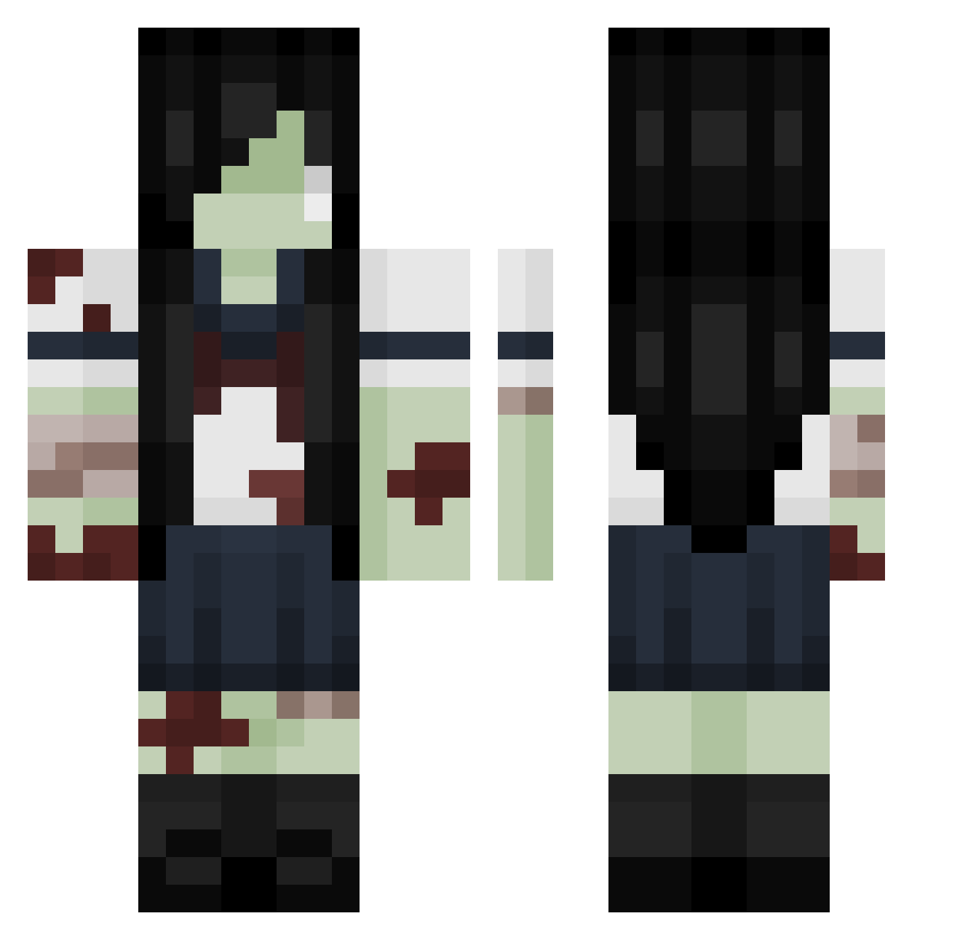 ROPEFAERIE Minecraft skin, front and back view