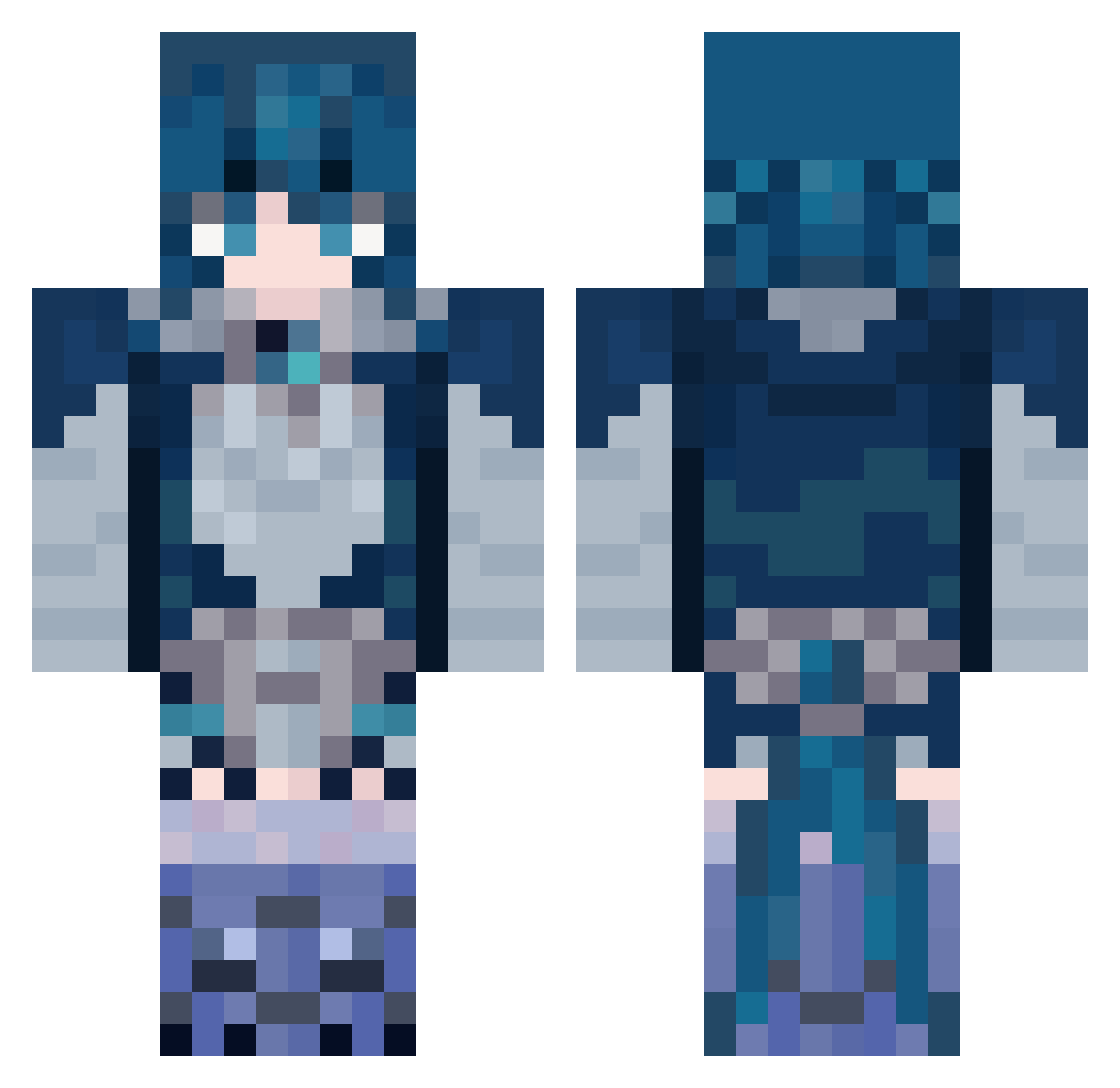 Arkryl Minecraft skin, front and back view