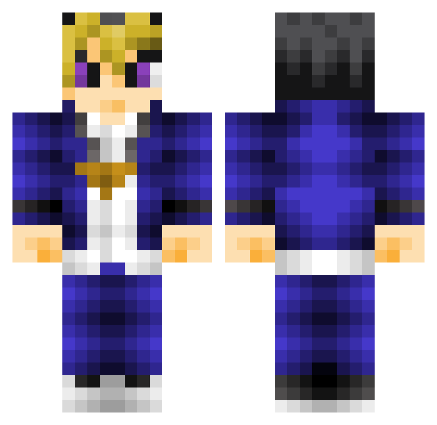 SolvVic Minecraft skin, front and back view