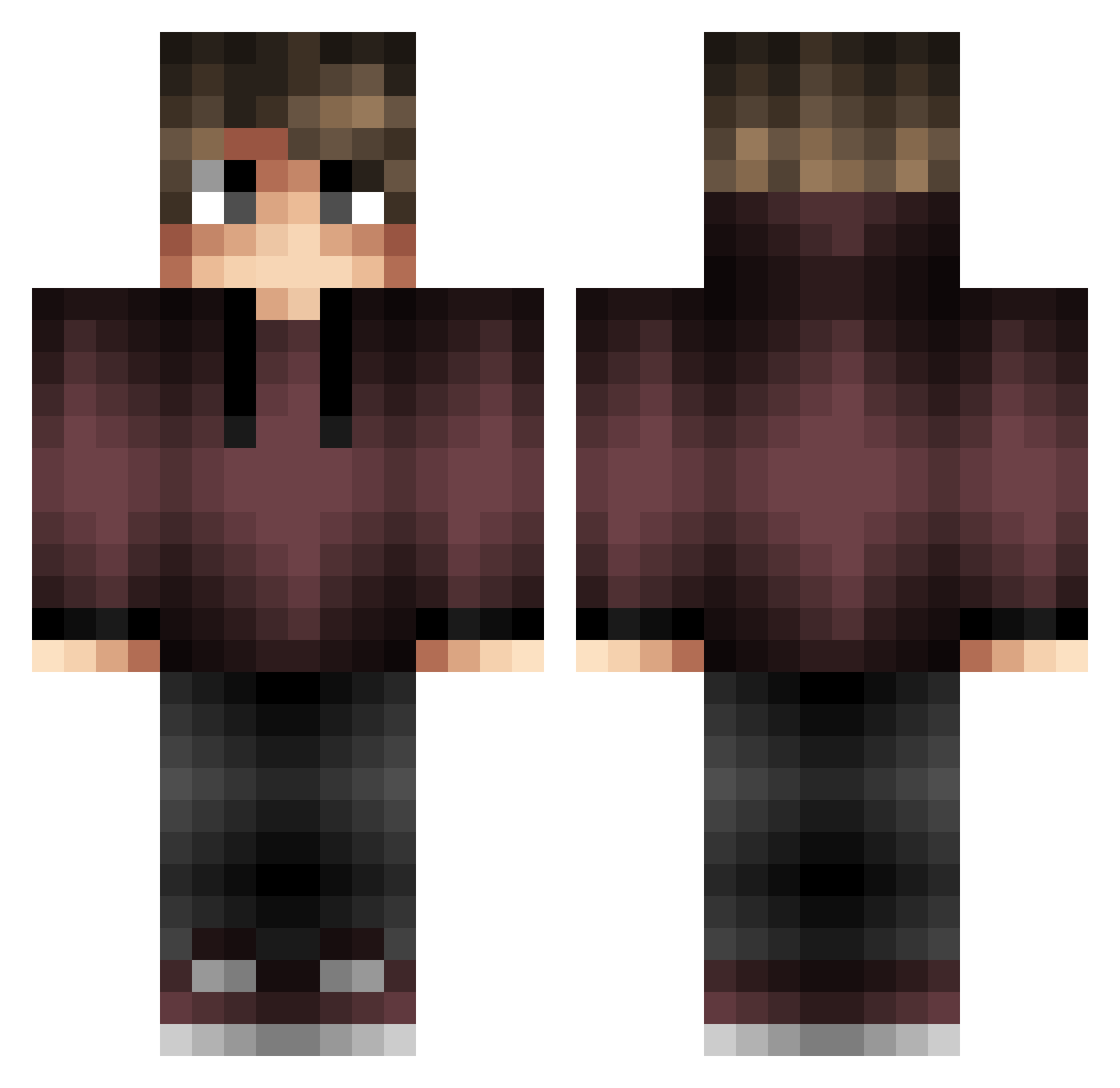 SoyMarcii Minecraft skin, front and back view