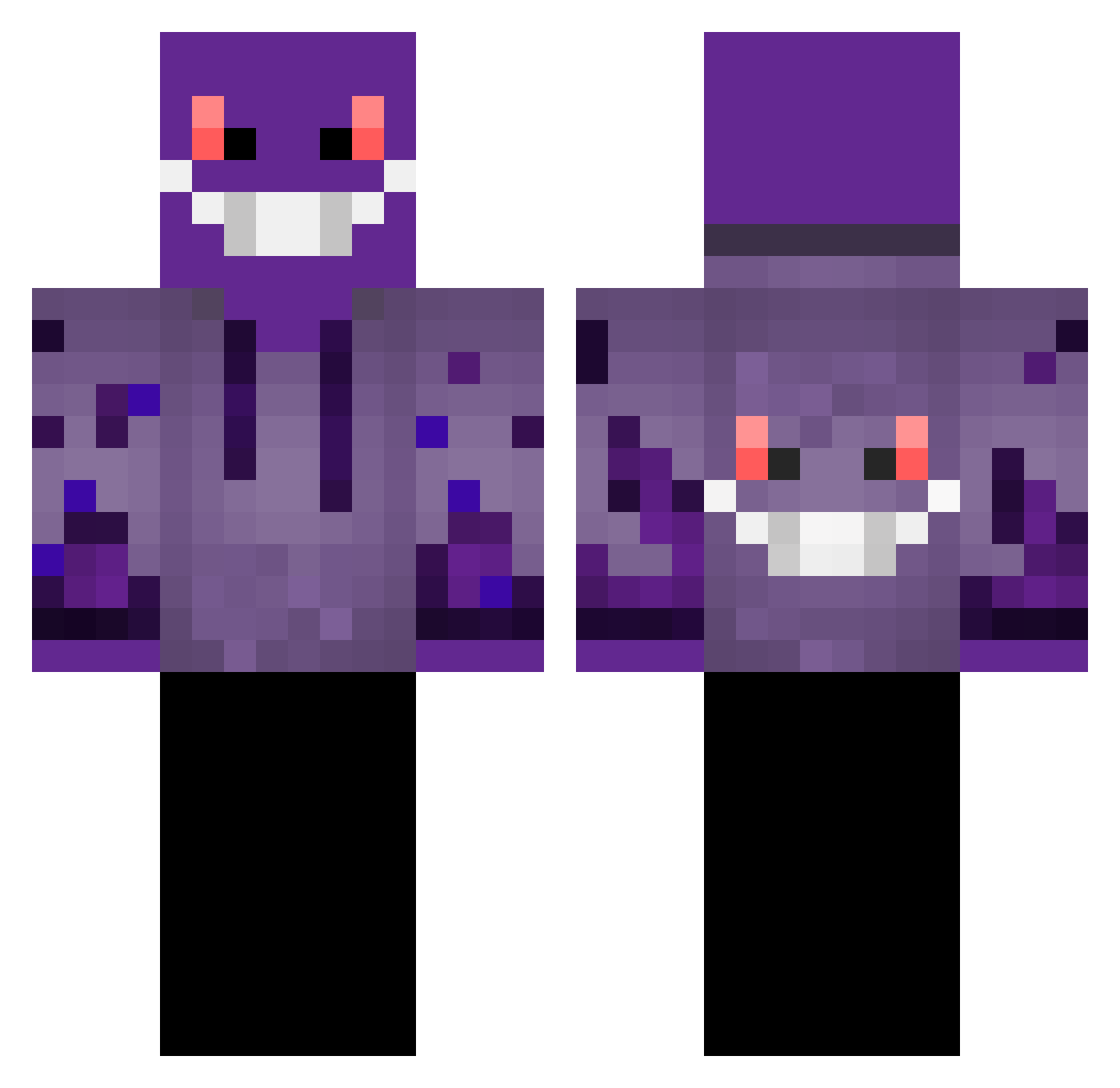 Nxcra Minecraft skin, front and back view