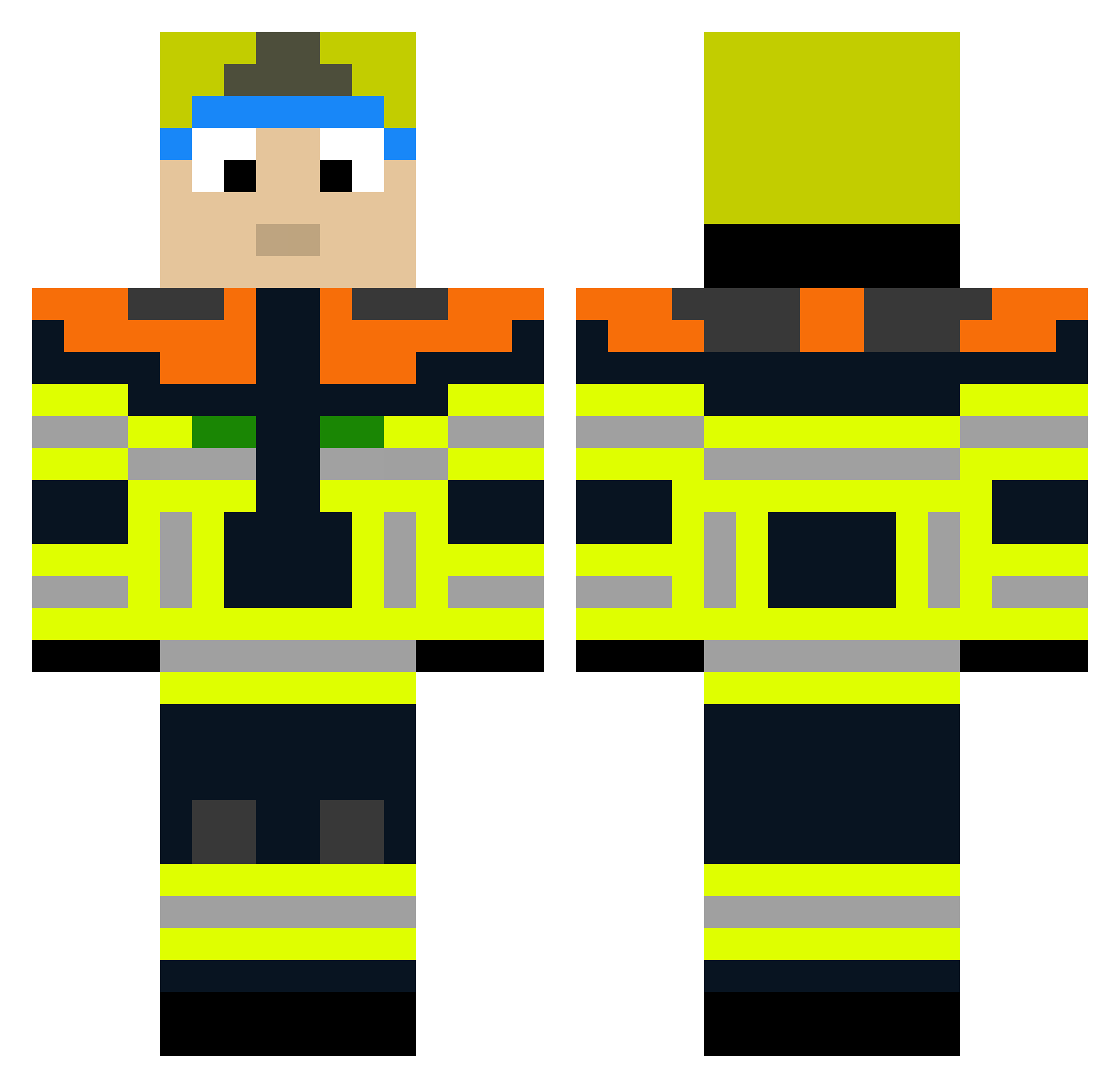 King_Skeepy Minecraft skin, front and back view
