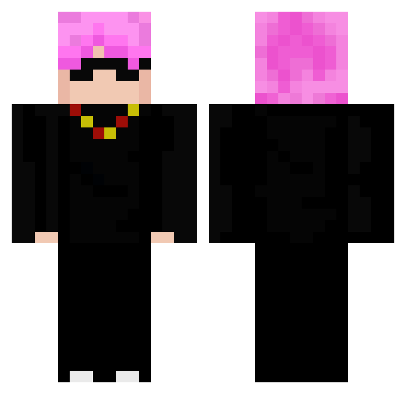 Zapexy Minecraft skin, front and back view