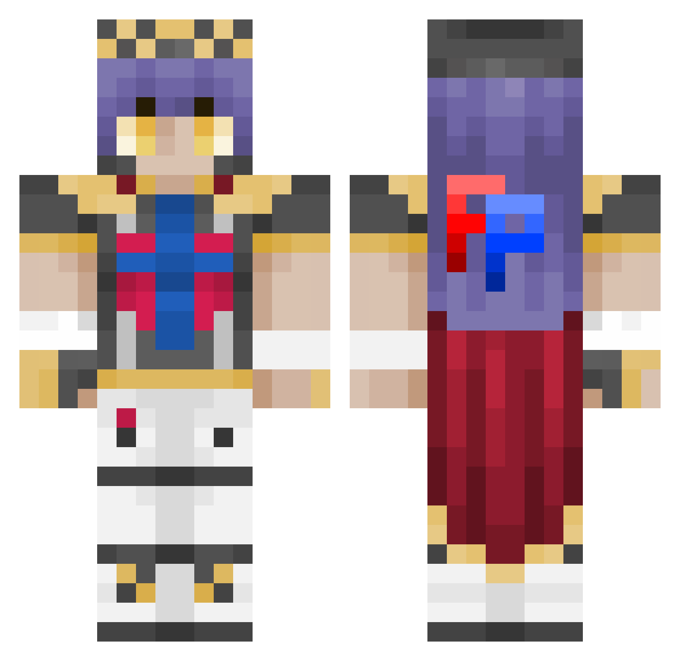 pedrim4 Minecraft skin, front and back view